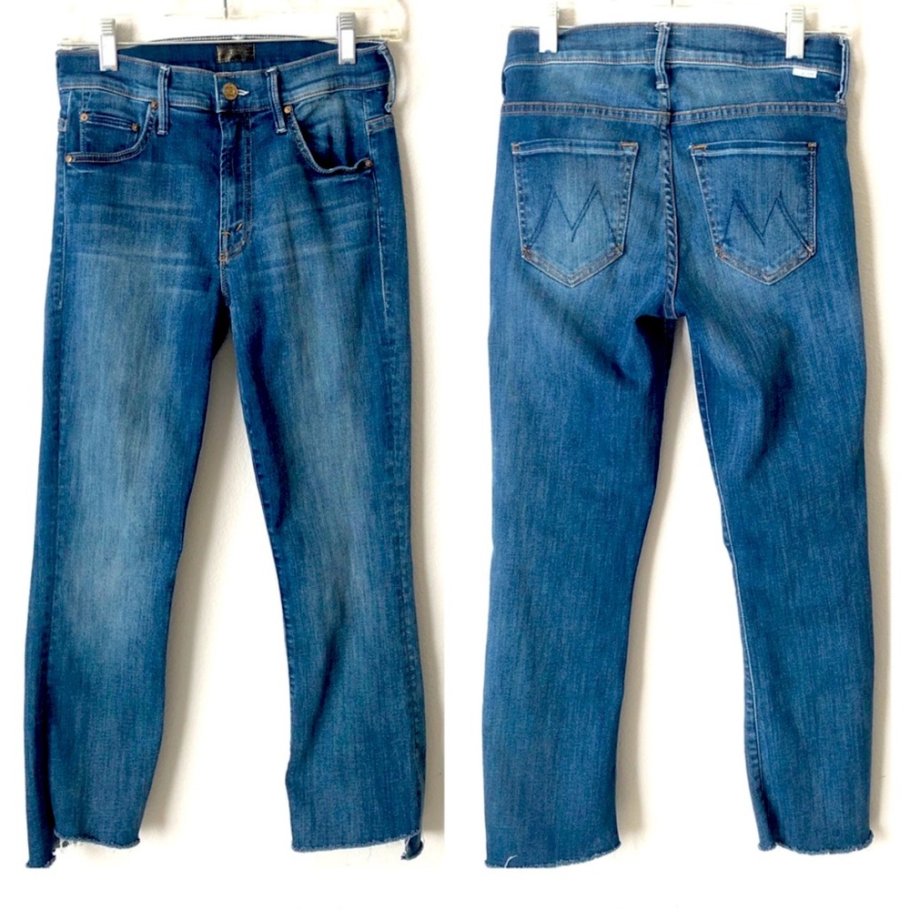 MOTHER Insider Crop Step Fray Skinny Ankle Jeans